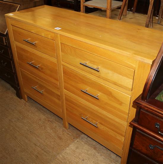 Light oak chest of 6 drawers